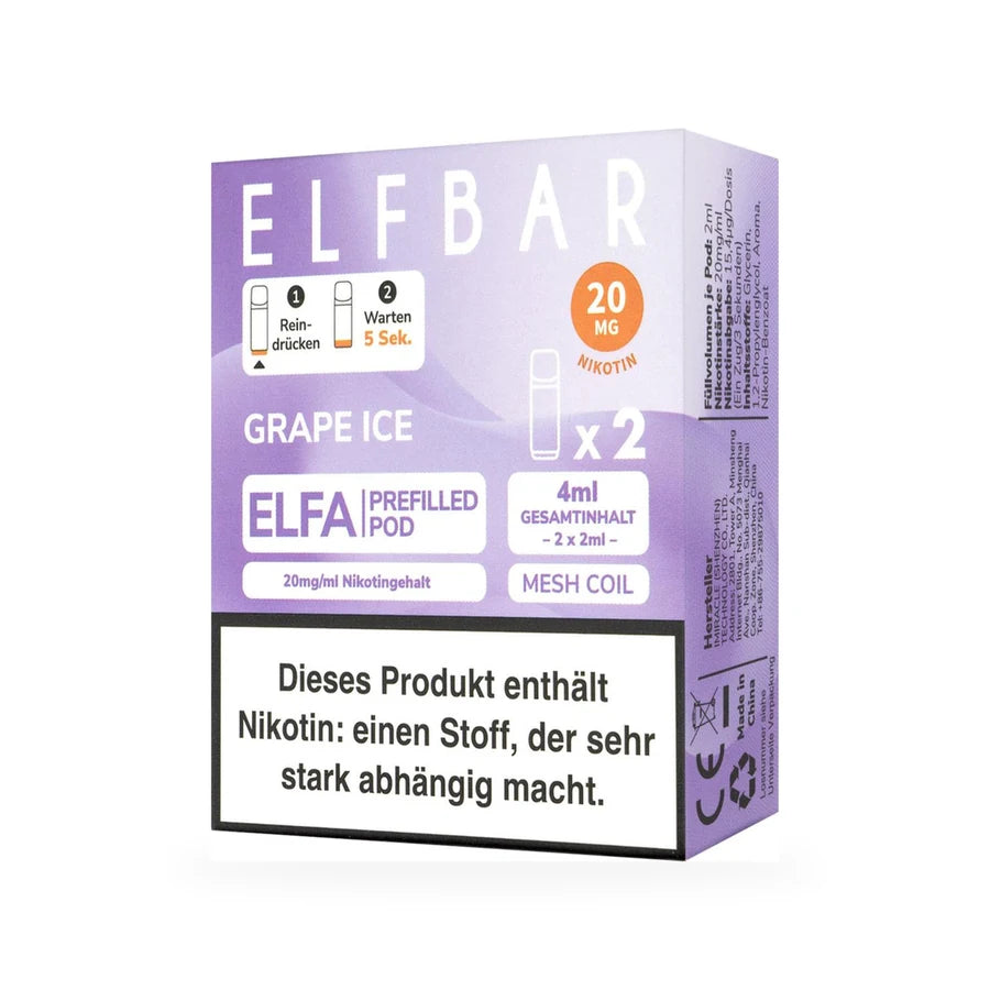Elfbar Elfa Pod Grape Ice 20 mg/ml – Produktansicht